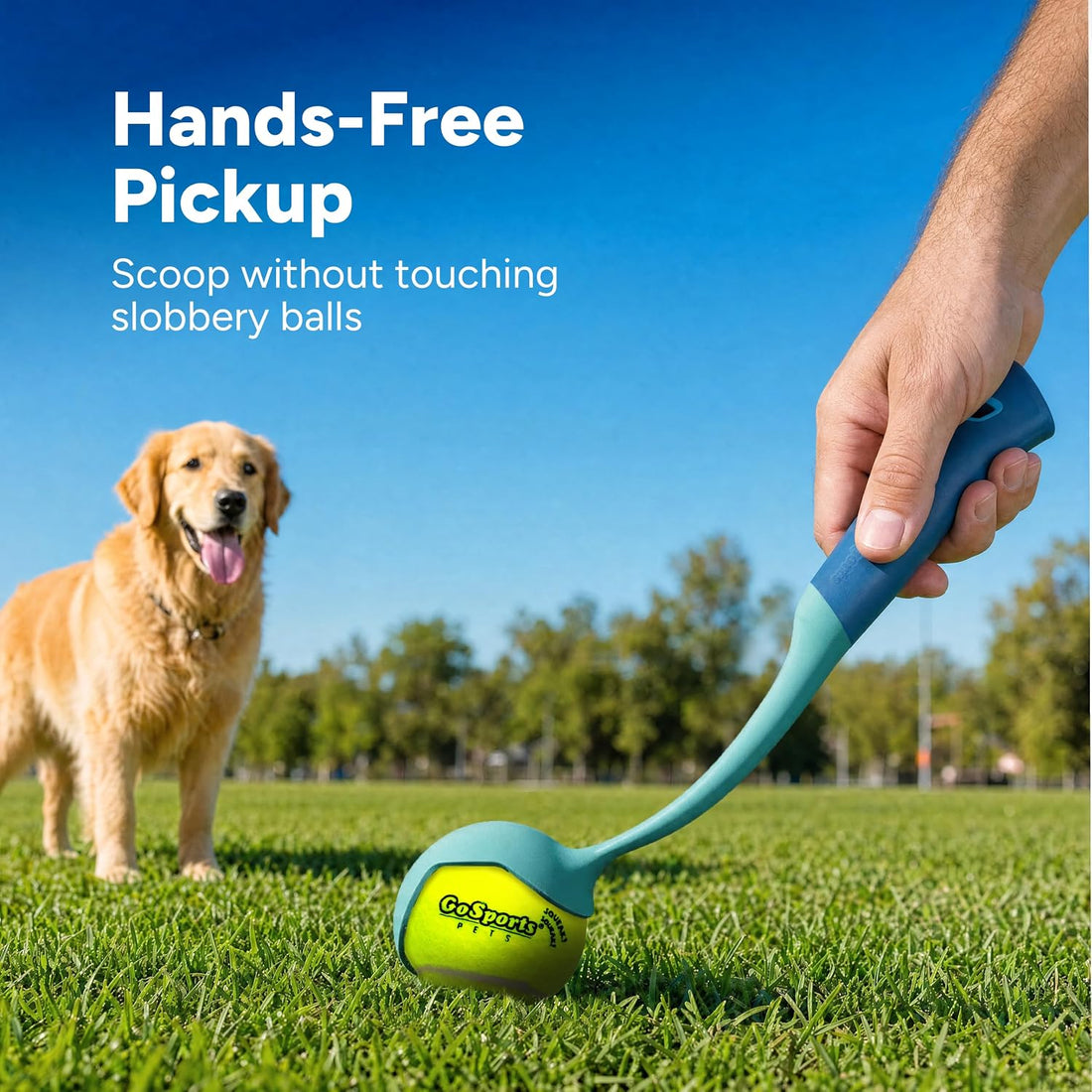 GoSports Pets 12 Inch Dog Ball Launcher with 2.5" Squeaky Tennis Ball