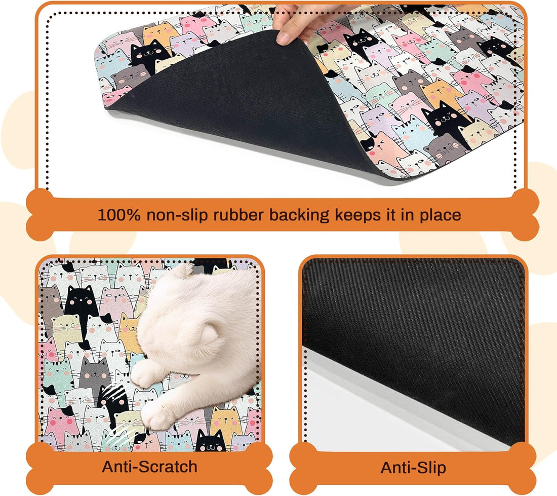 Pet Feeding Mat for Floors Waterproof Dog Mat for Food and Water