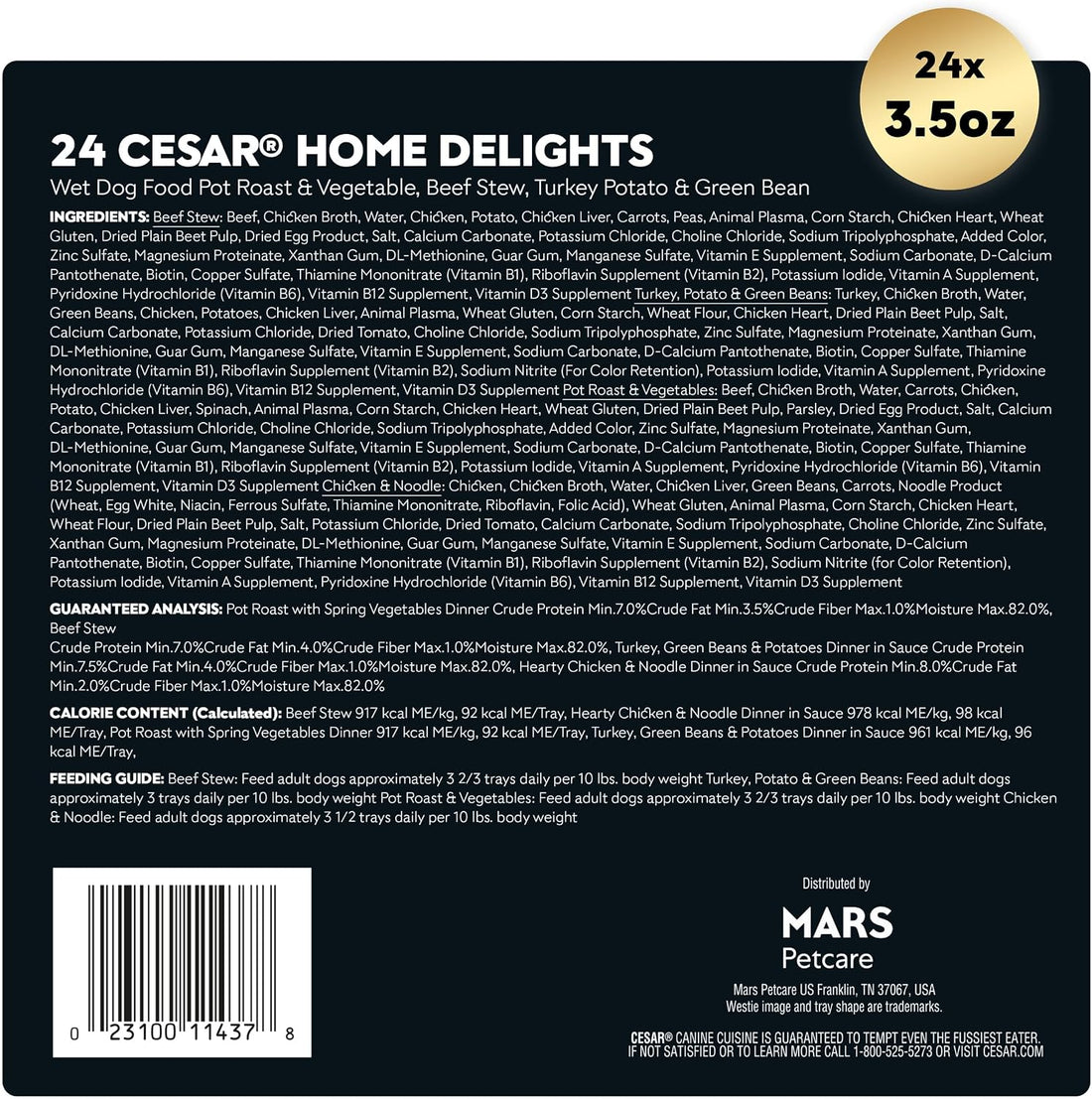 Cesar Home Delights Adult Wet Dog Food,Pot Roast with Spring