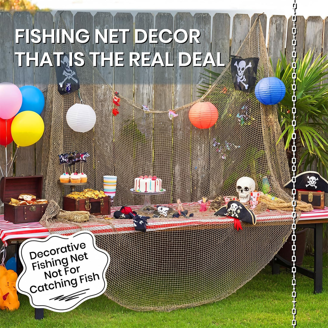 9GreenBox Nautical Decorative Fish Net 5' X 10' - Fish Netting
