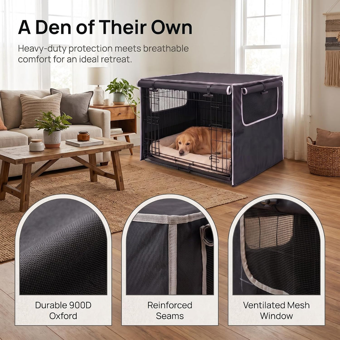 Heavy Duty 30in Dog Crate Cover, Insulated & Chew Proof