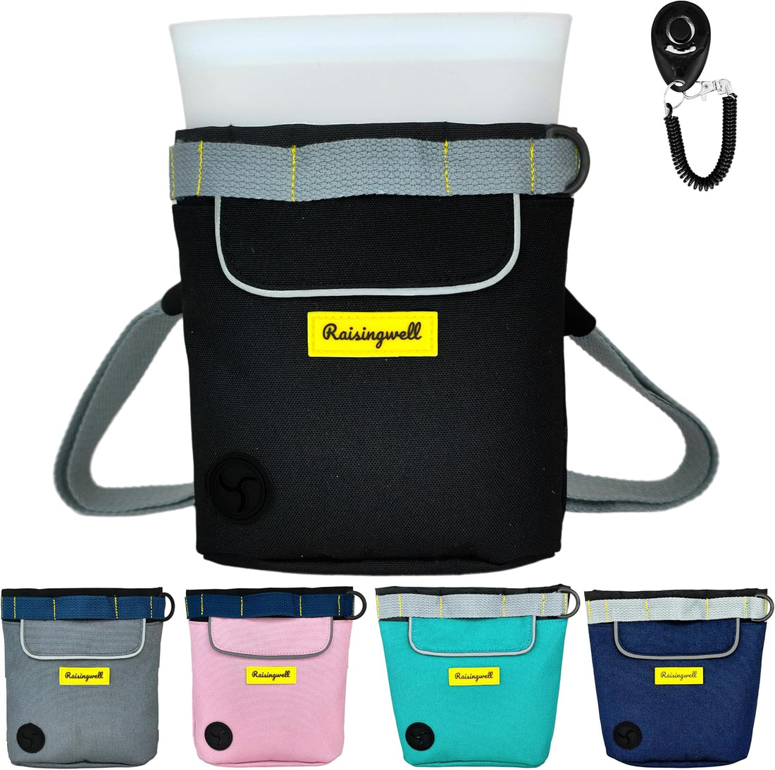 Raisingwell Dog Treat Pouch for Pet Walking and Training with Clicker