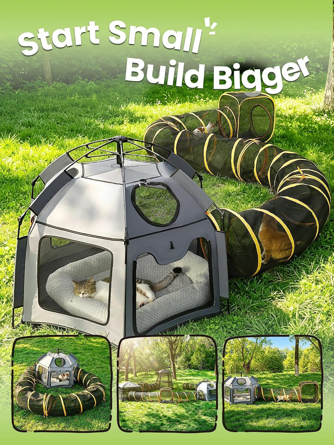 Catio Outdoor Cat Enclosure, Rywell 55” Extra Large Catio Pop Up