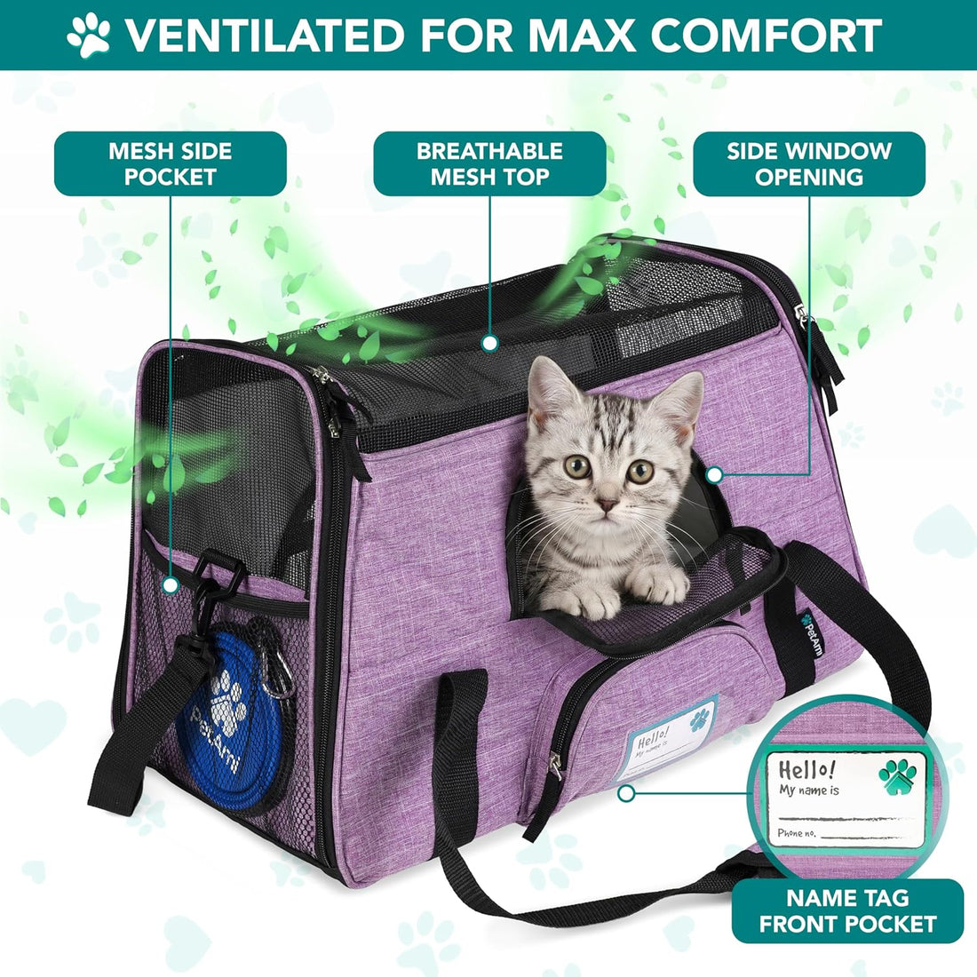 PetAmi Airline Approved Pet Carrier Cats & Small Dogs, Small