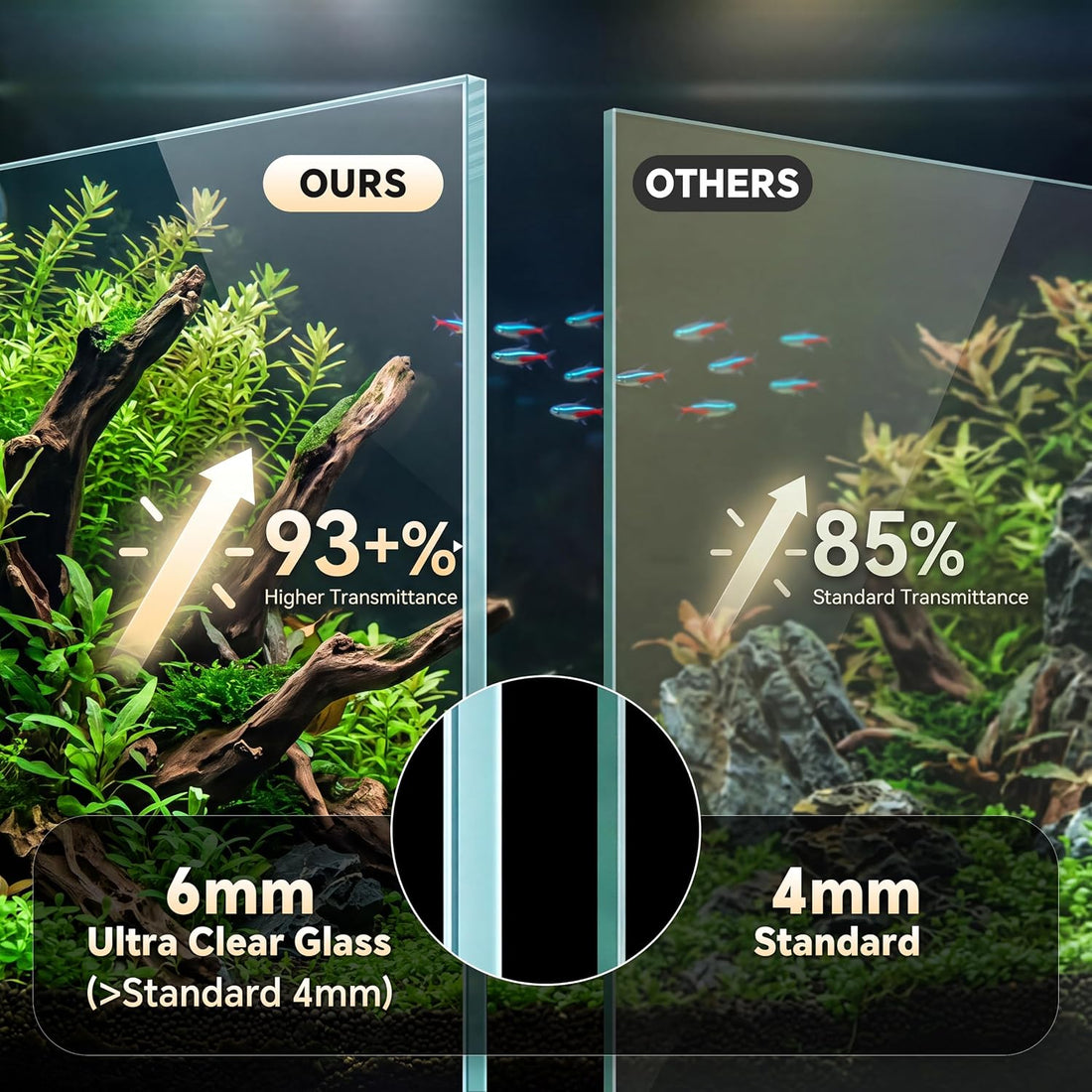 3.3 Gallon Small Fish Tank Glass Aquarium Complete Kit for Betta Fish