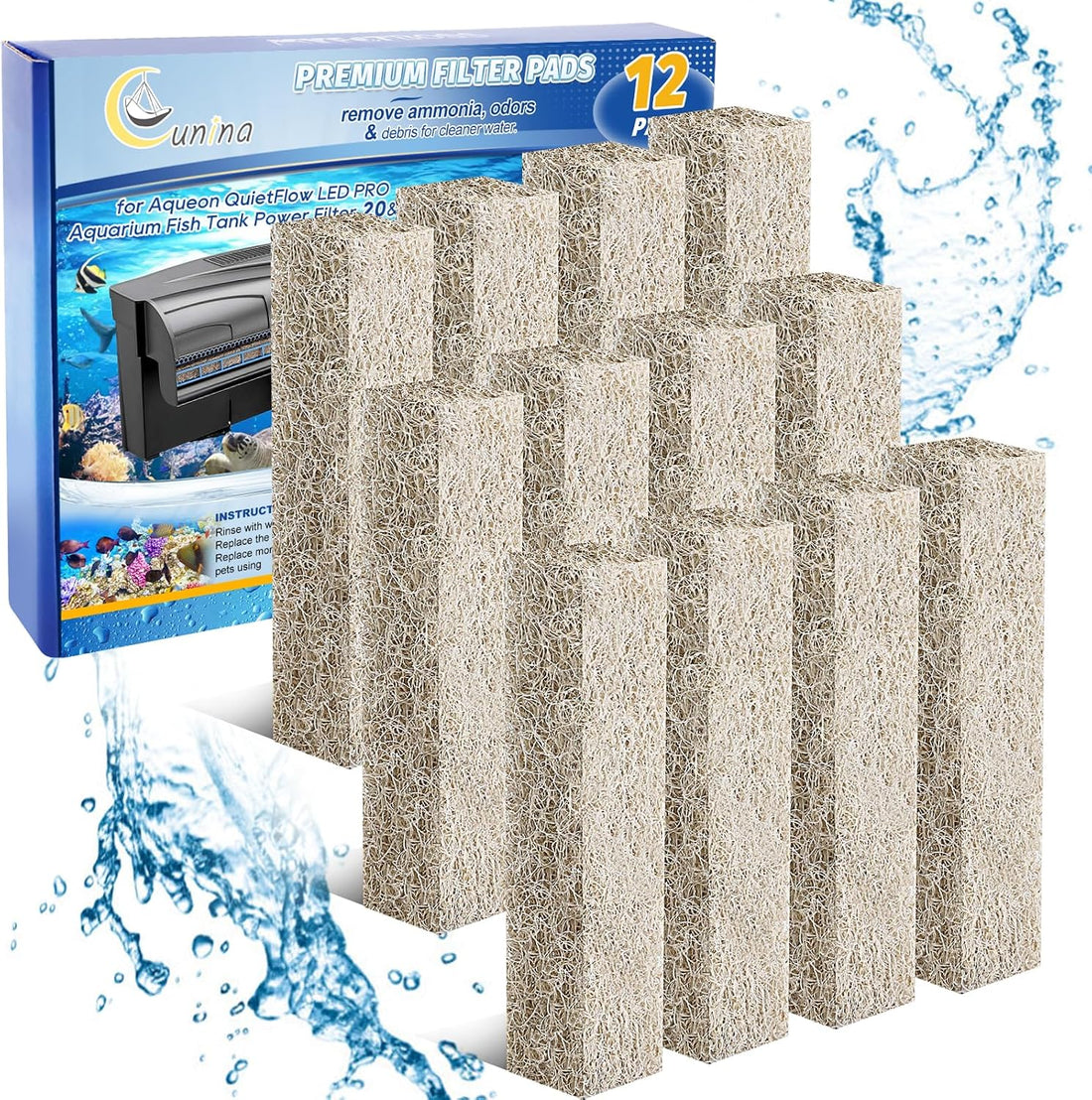 Replacement Filter Cartridges Compatible with Aqueon Quietflow 20 75