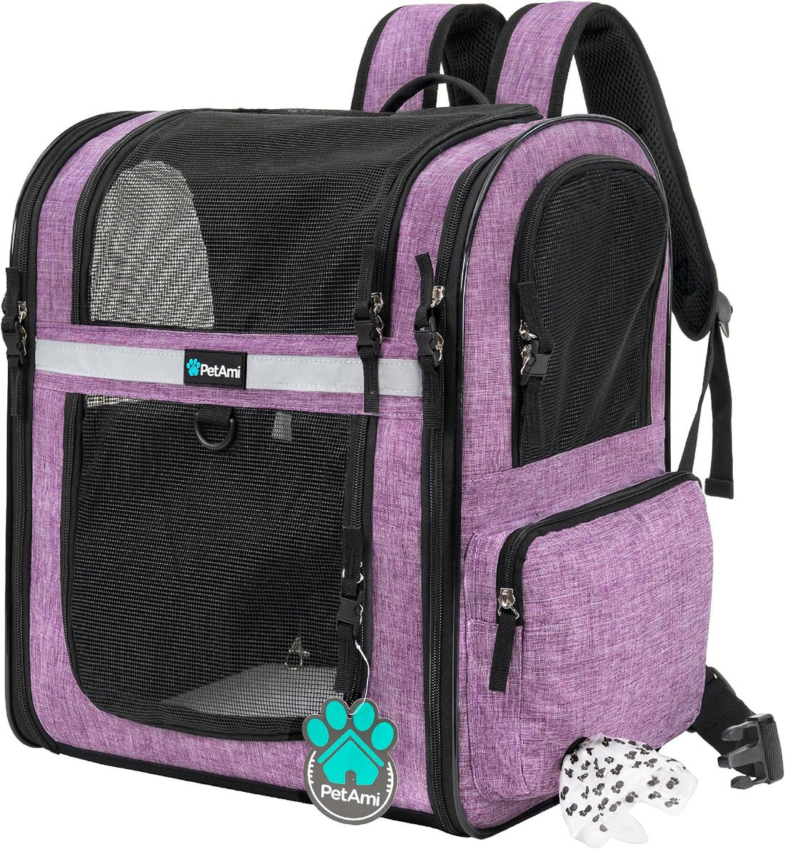 PetAmi Dog Backpack Carrier for Cats, 4-Way Entry Ventilated, 18 lbs