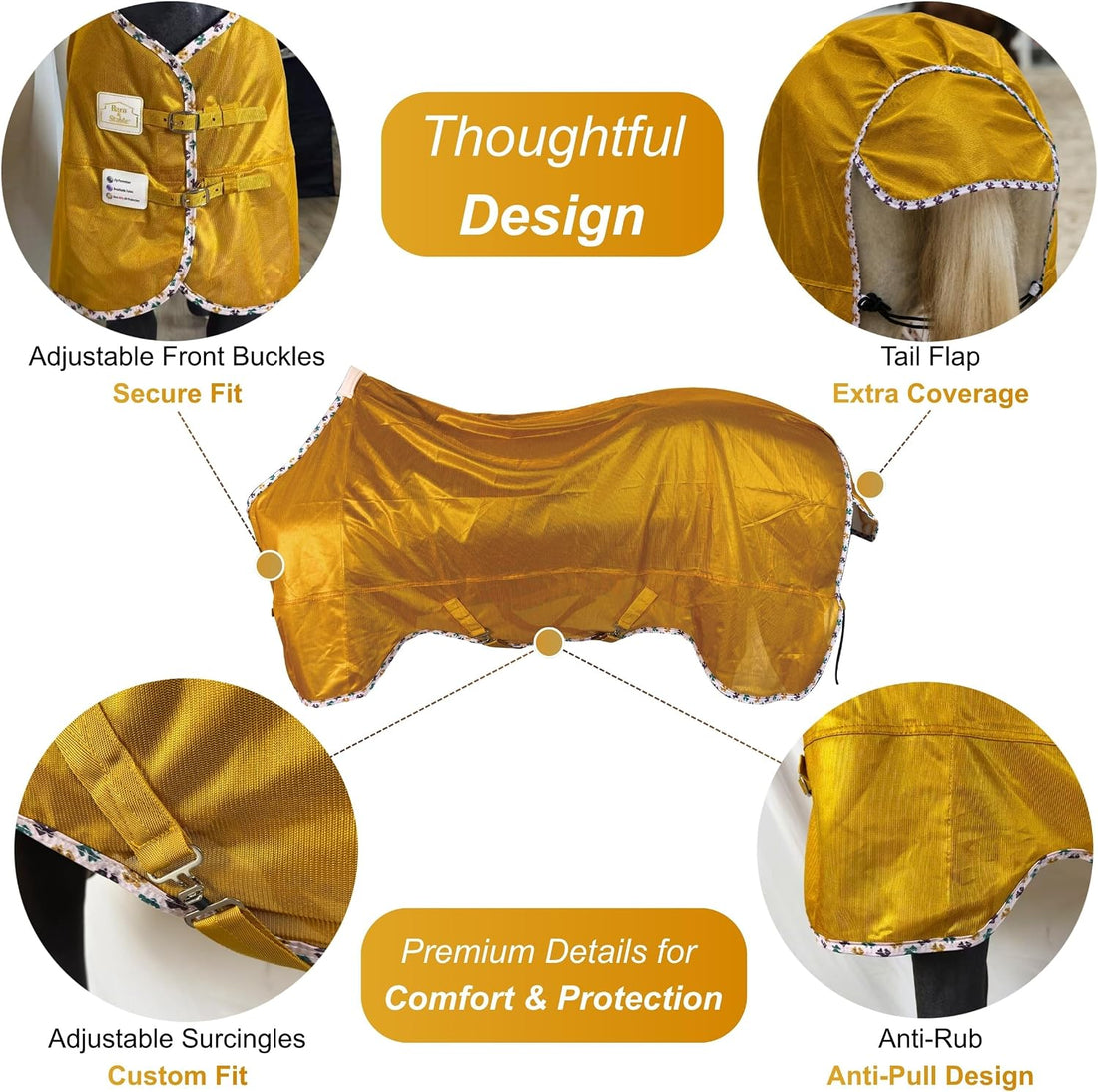 BARN & STABLE Breathable and UV Protective Tear-Resistant Mesh Horse
