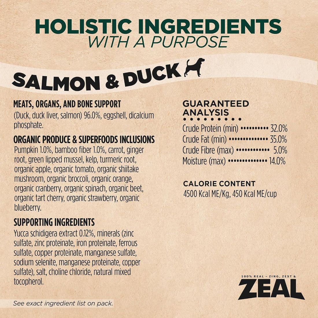ZEAL Canada Air-Dried Salmon & Duck Recipe for Dogs
