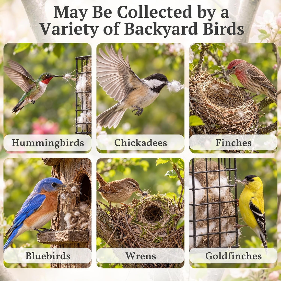 Natural Bird Nesting Material 3.6 oz Nest Bedding Supplies for Wild