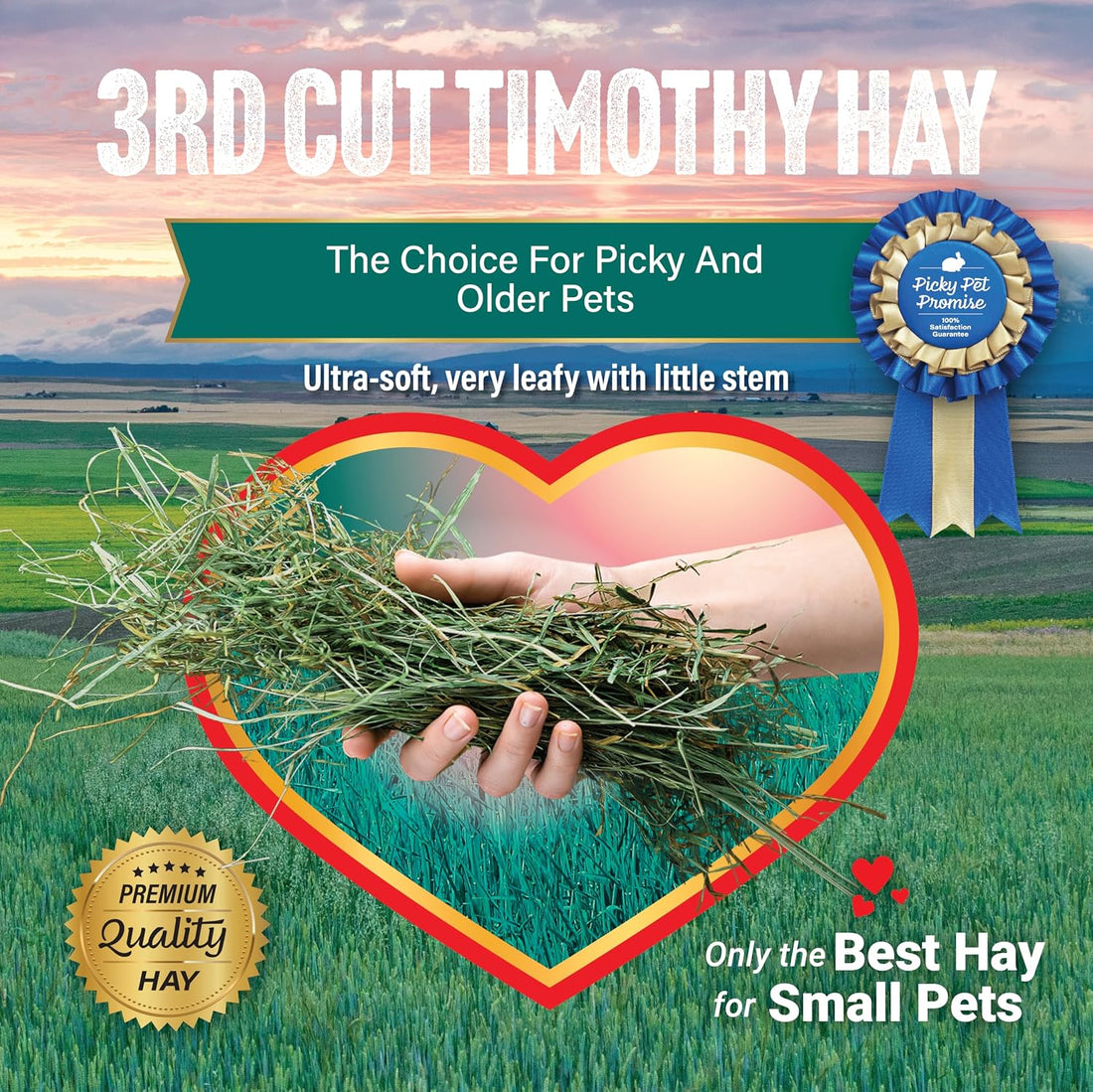 Small Pet Select 3rd Cutting Super Soft Timothy Hay, Picky Eaters