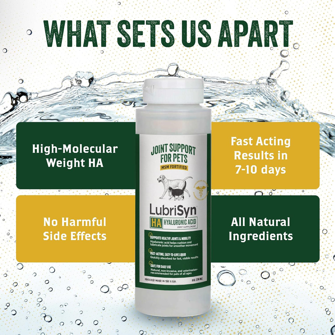 LubriSyn HA Hip & Joint Supplement Plus MSM for Pets, 8 oz