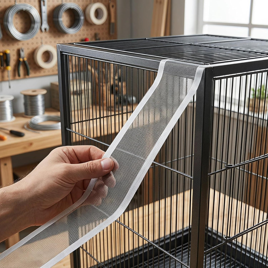 UKCOCO 1 Roll Birdcage Seed - Cuttable Mesh Tape