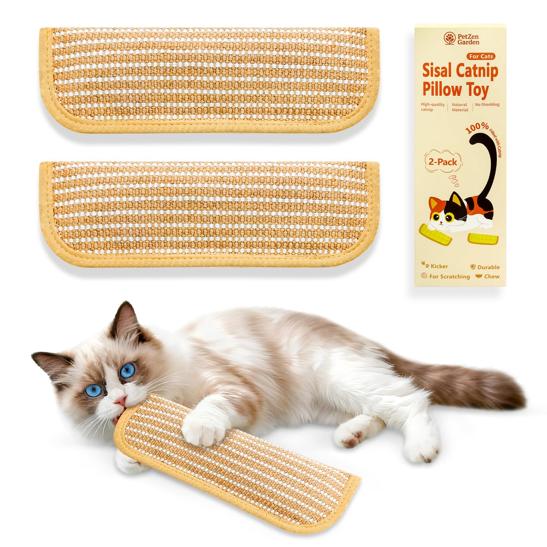 PetZen Garden Sisal Catnip Pillow Toy Kickers