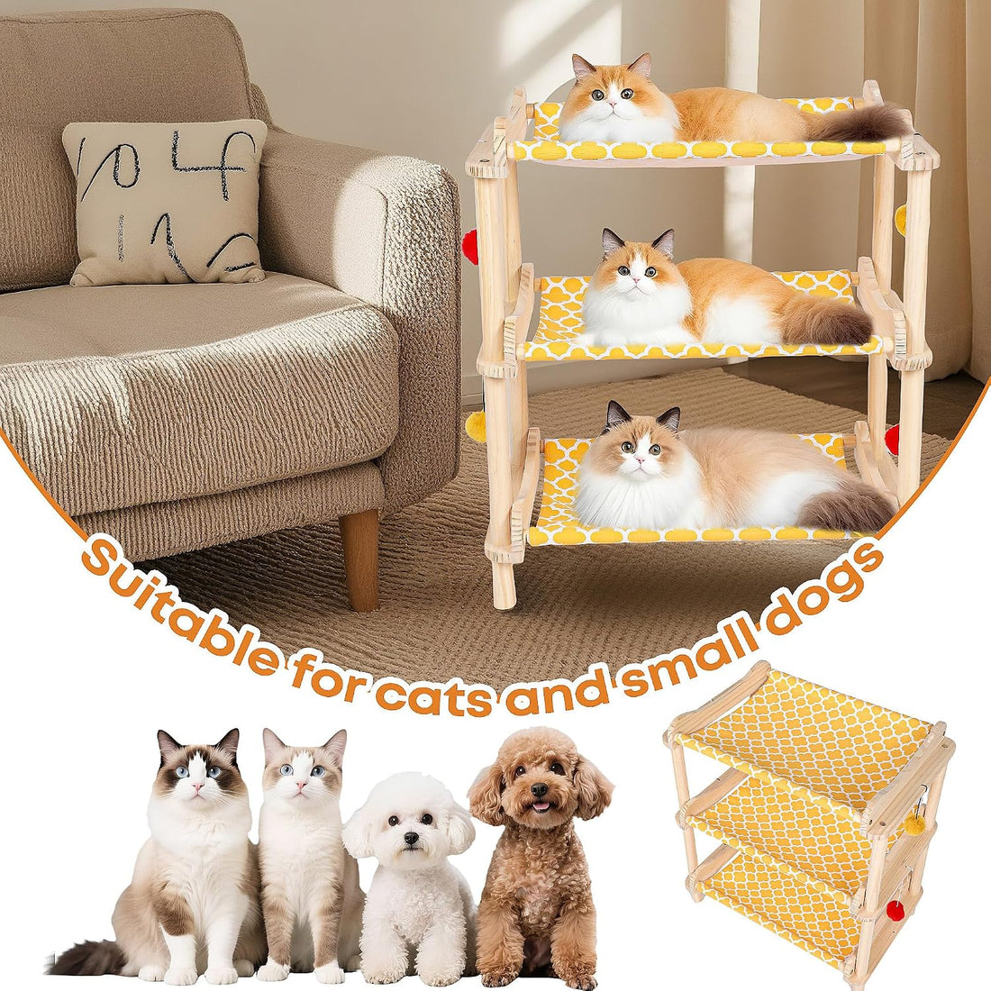MITREL Large 3-Layer Cat Hammock Bed