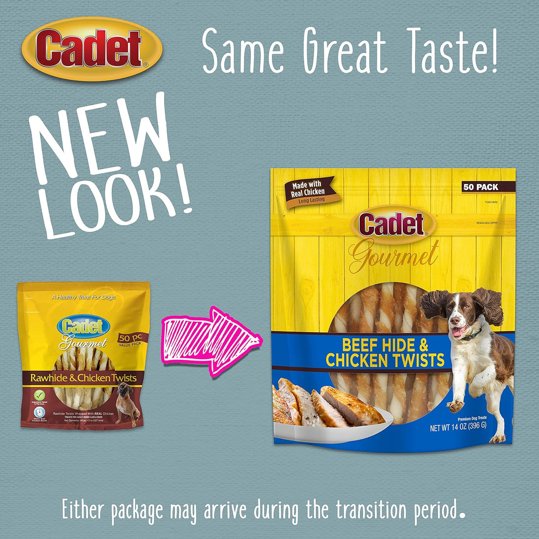 Cadet Gourmet 5-Inch Beef Hide Twist Chew Sticks