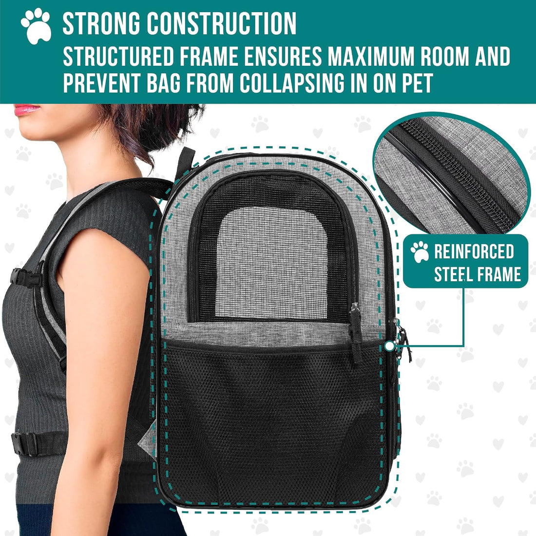 PetAmi Dog Backpack Carrier for Cats, 4-Way Entry Ventilated, 18 lbs