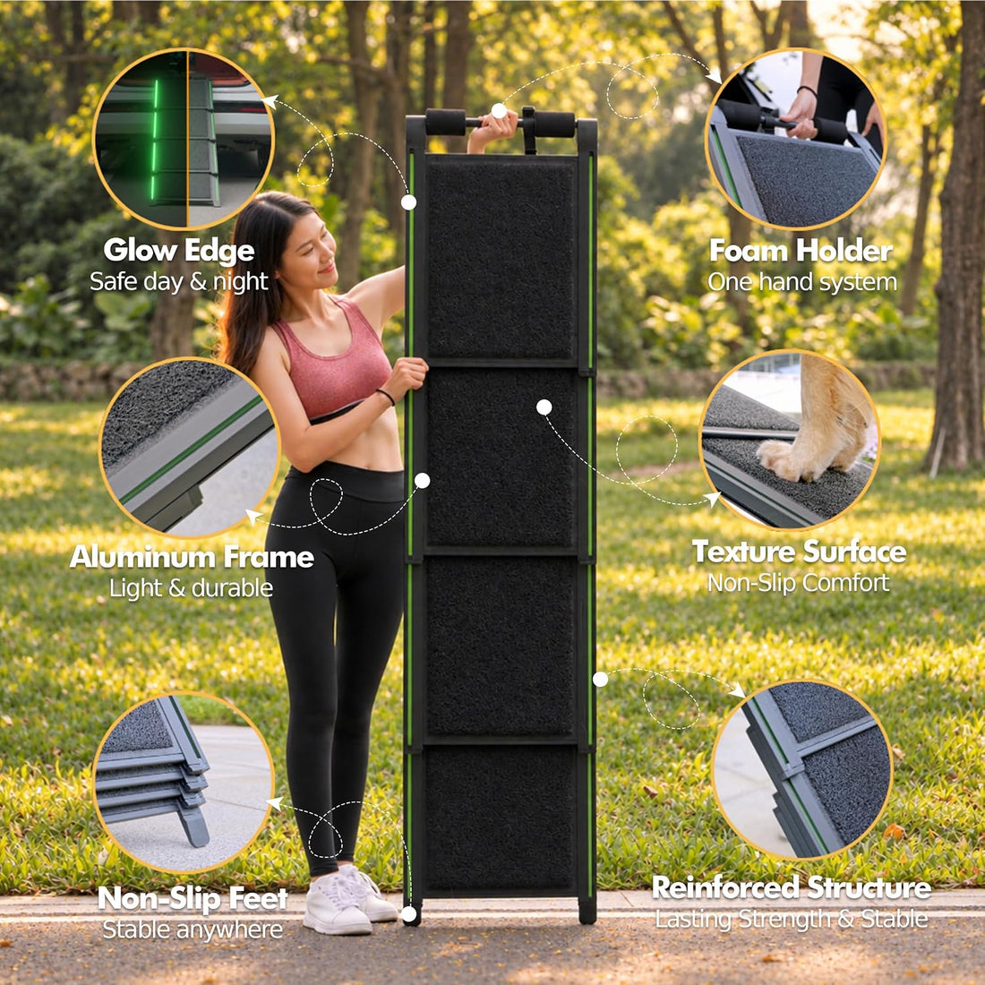 73" x 17.2" Telescoping Dog Ramp for SUV, Truck