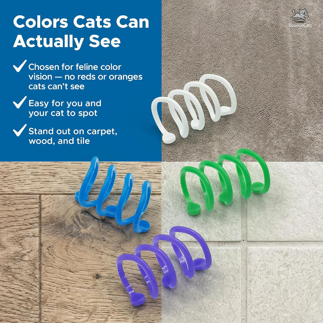 4 Pack Cat Spring Toys for Indoor Cats and Kittens, Made in USA