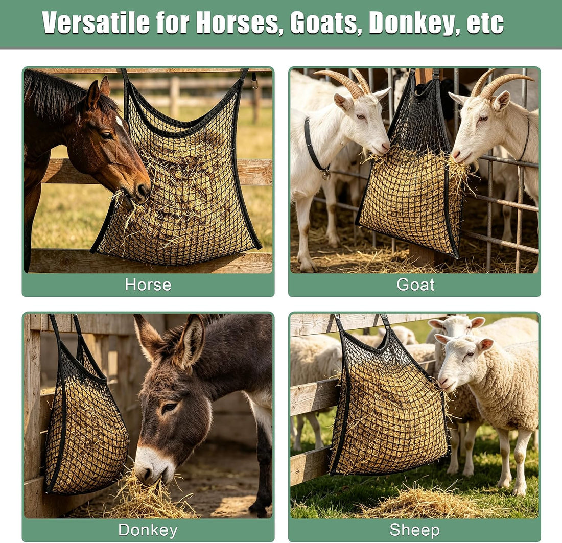 2pcs Slow Feed Hay Nets for Horses, Hay Bags for Horse 35×31 Inch