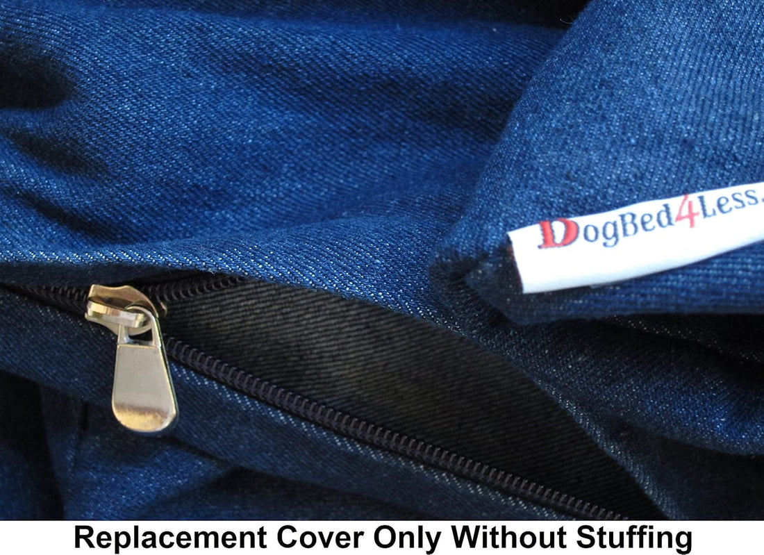 Dogbed4less 47X29X4 Inches Extra Large Blue Color Denim Cotton Jean