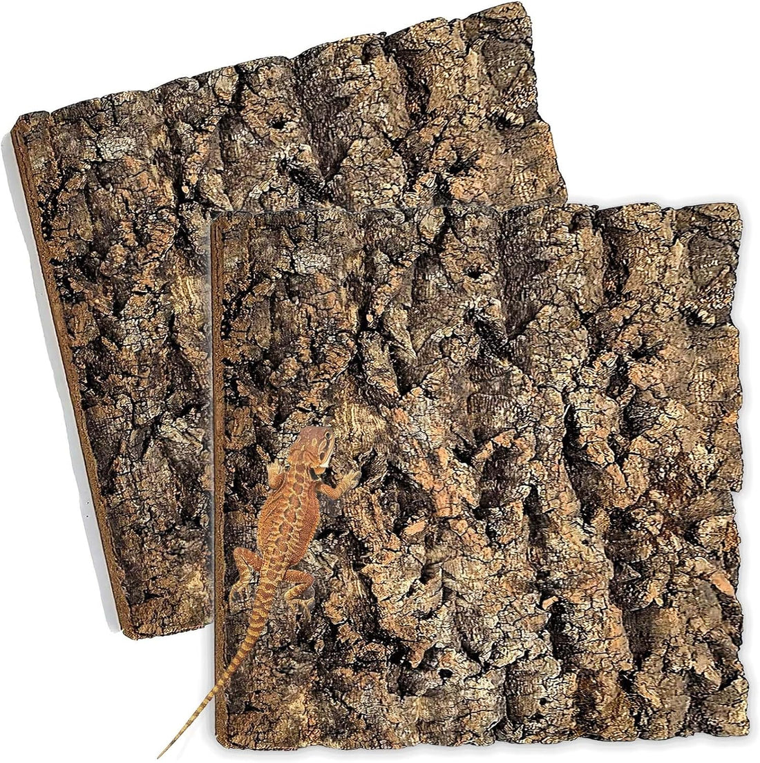 2PCS 11.8"x7.8" Natural Thickened Reptile Cork Bark Terrarium