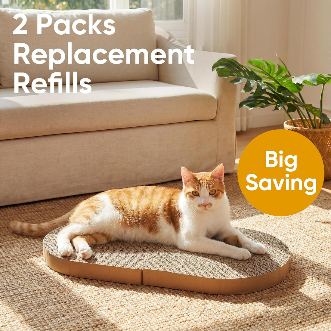 FUKUMARU 2 Packs Replacement Refills for 24 Inch Cat Scratcher Bed