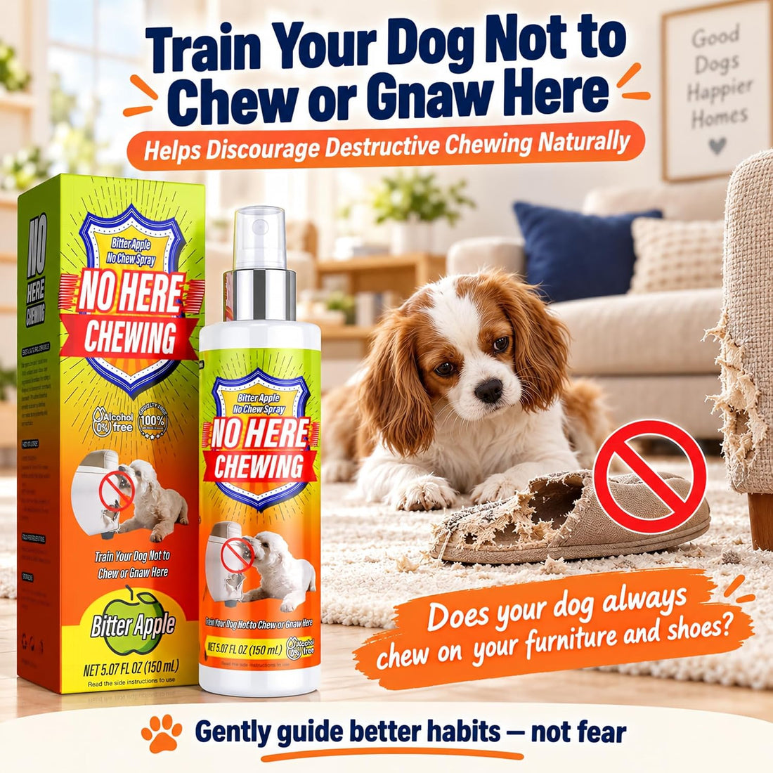 Bitter Apple Spray for Dogs – No Chew Spray to Stop Chewing