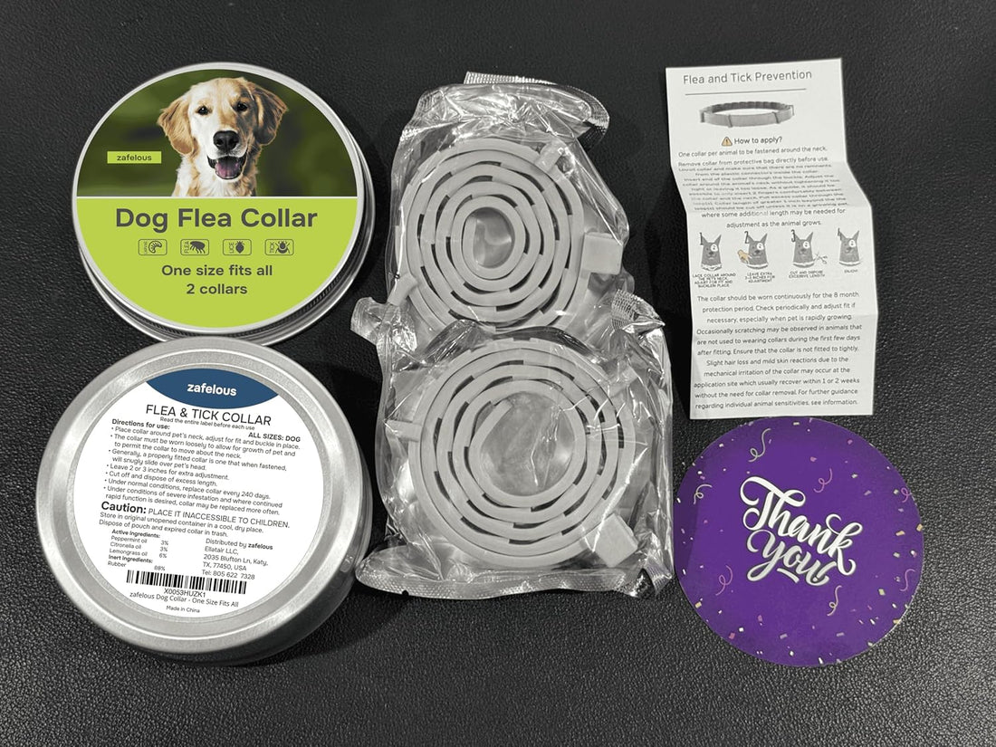 Flea and Tick Prevention for Dogs - Flea Collar - 2 Count - Adjustable