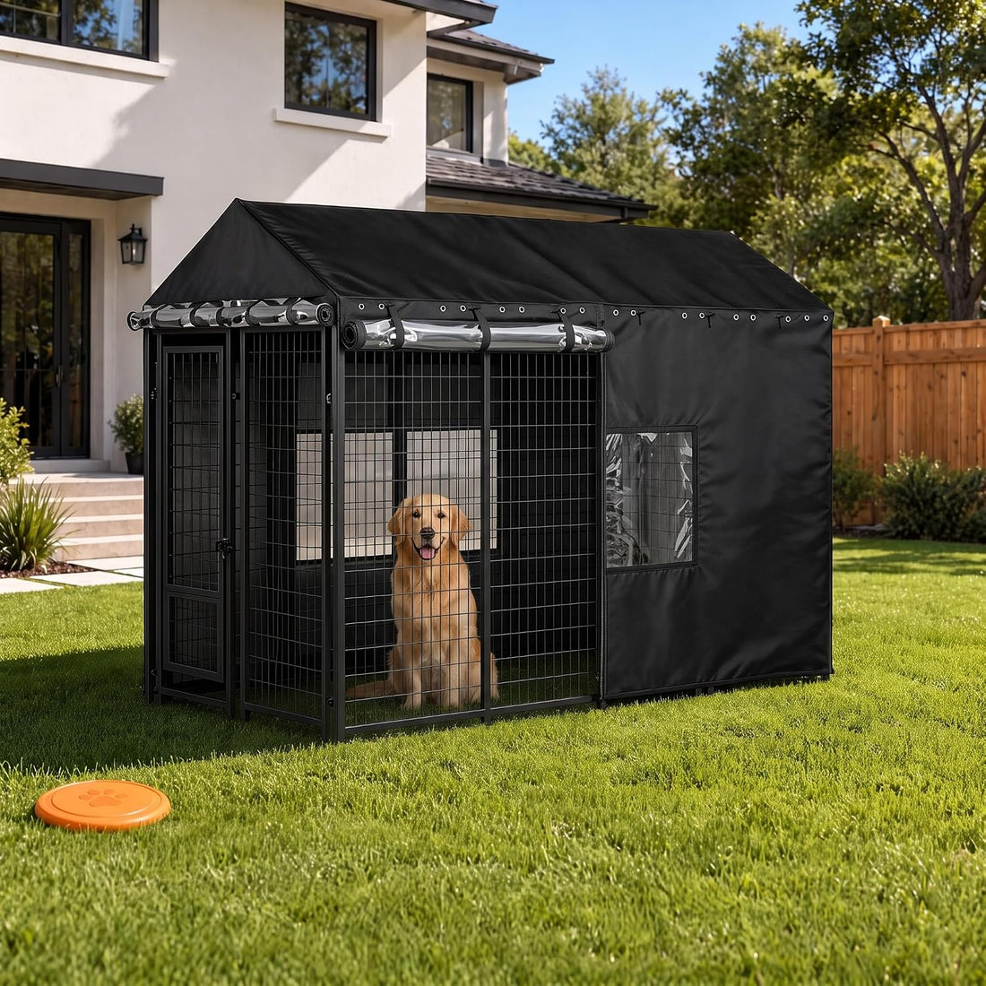 Dog Kennel Cover for 8x4x6 FT Outdoor Kennel