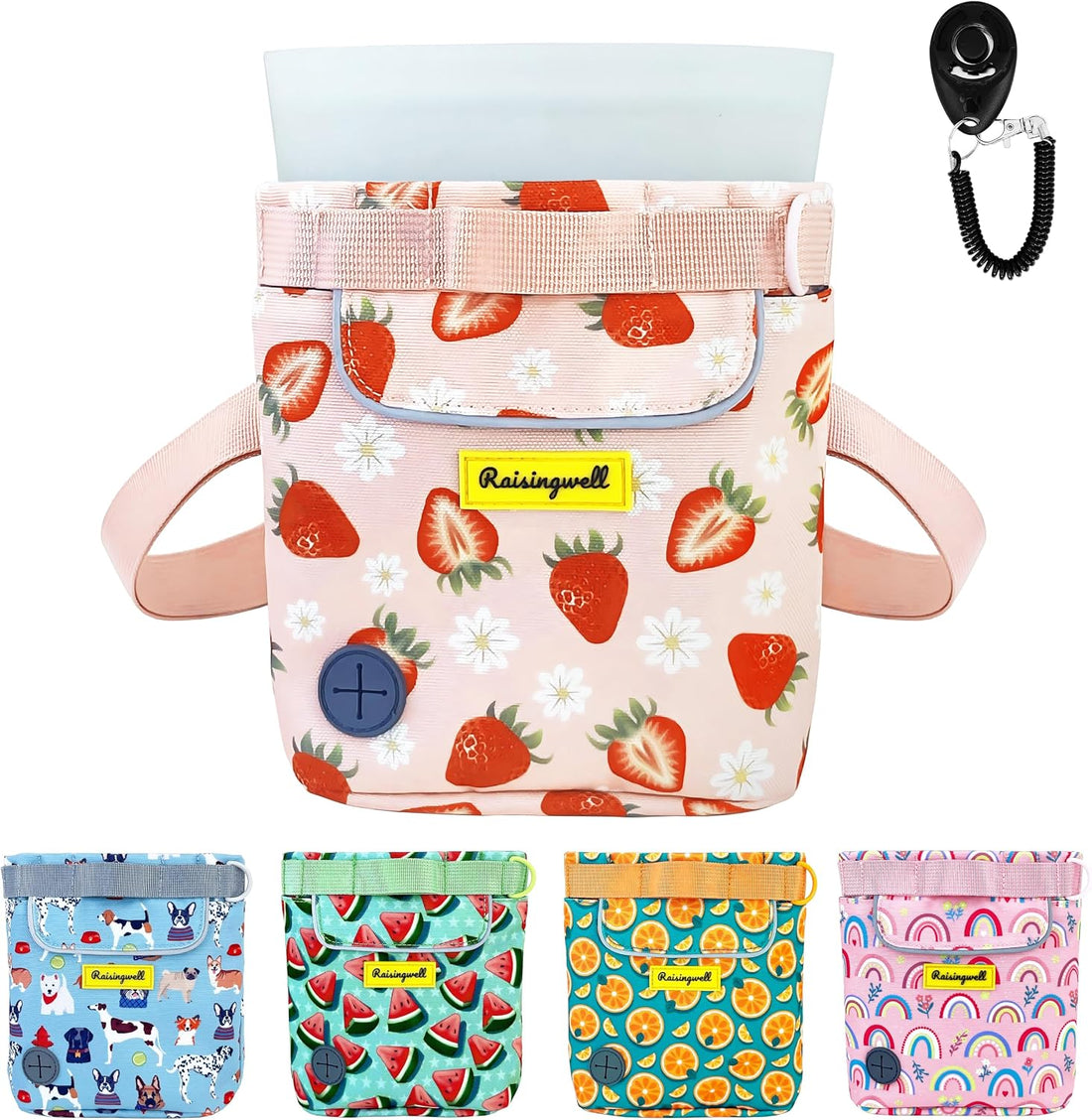 Raisingwell Dog Treat Pouch for Pet Walking and Training with Clicker