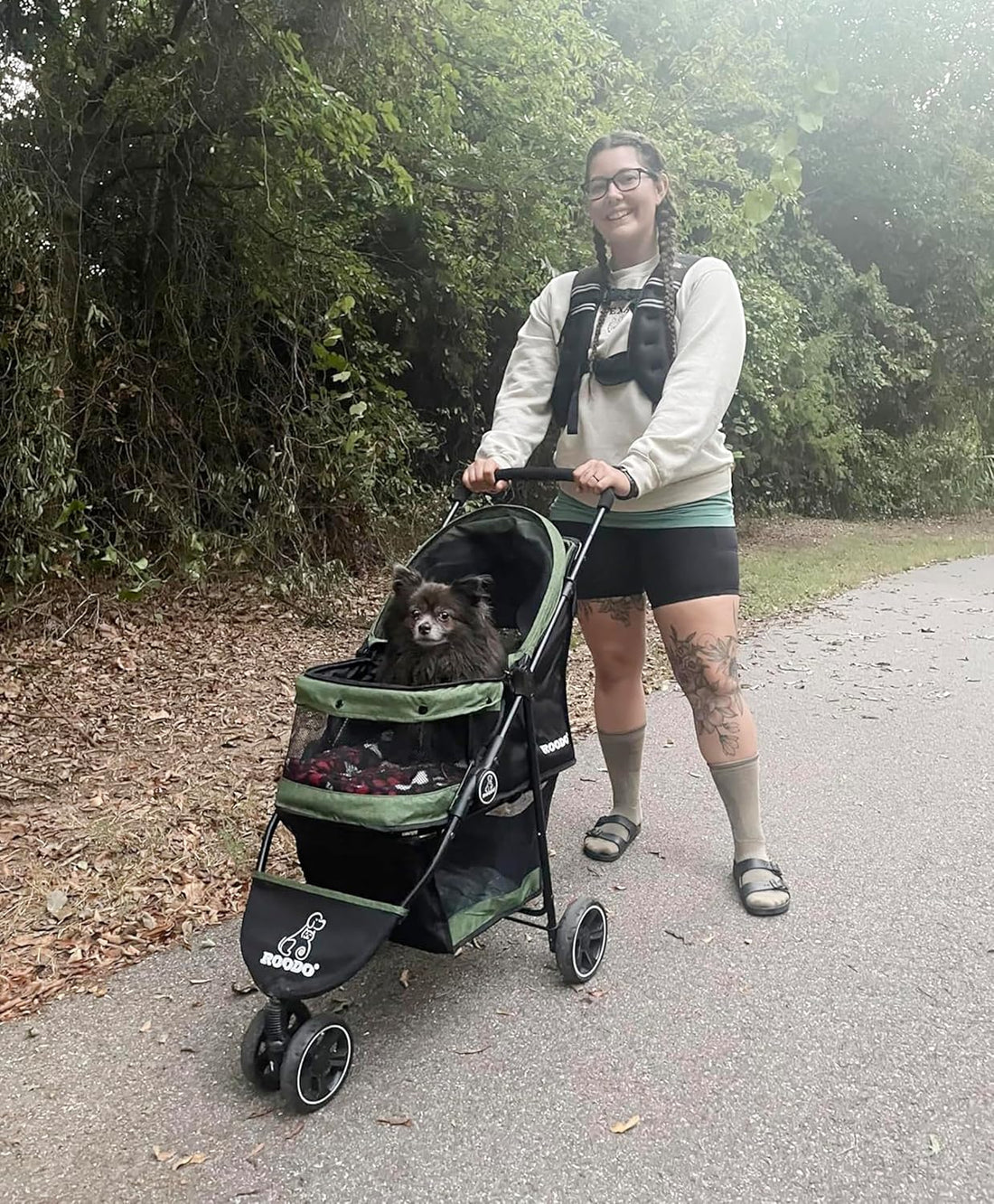 ROODO 3 Wheel Dog Pet Cat Stroller Best Lightweight Foldable Compact
