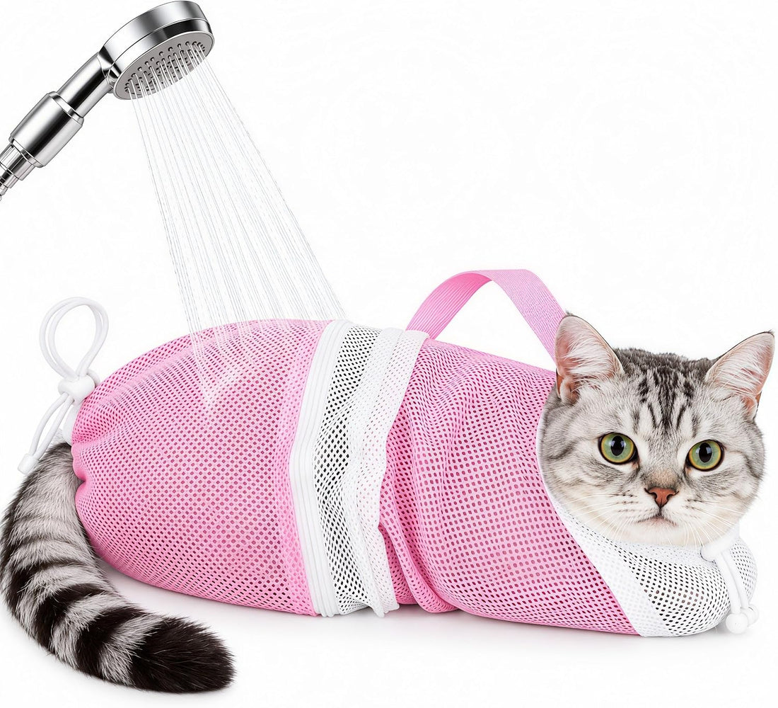 Cat Bathing Bag, Anti-Bite Anti-Scratch Adjustable Mesh Washing