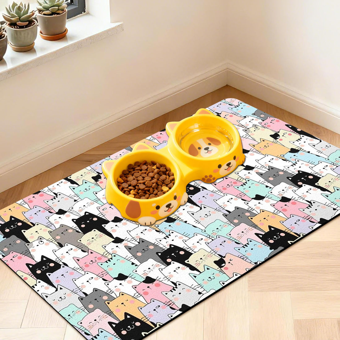 Pet Feeding Mat for Floors Waterproof Dog Mat for Food and Water