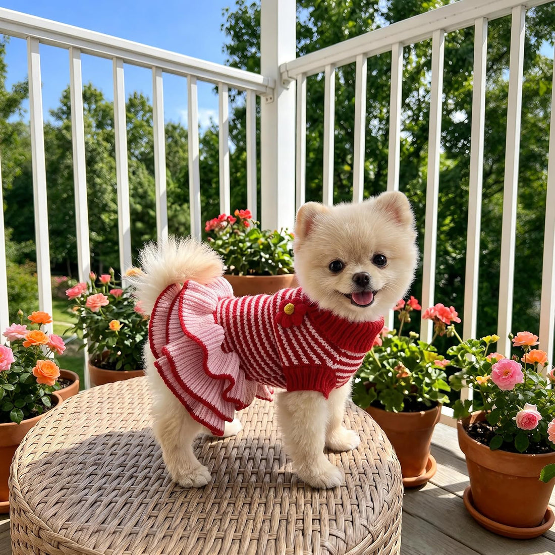 YUDODO Dog Sweater Dress for Small Dogs Girl