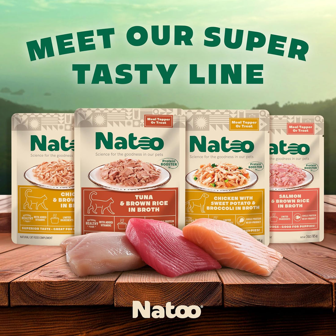 NATOO Dog Food Topper, Salmon with Brown Rice, 3 oz, Case of 20