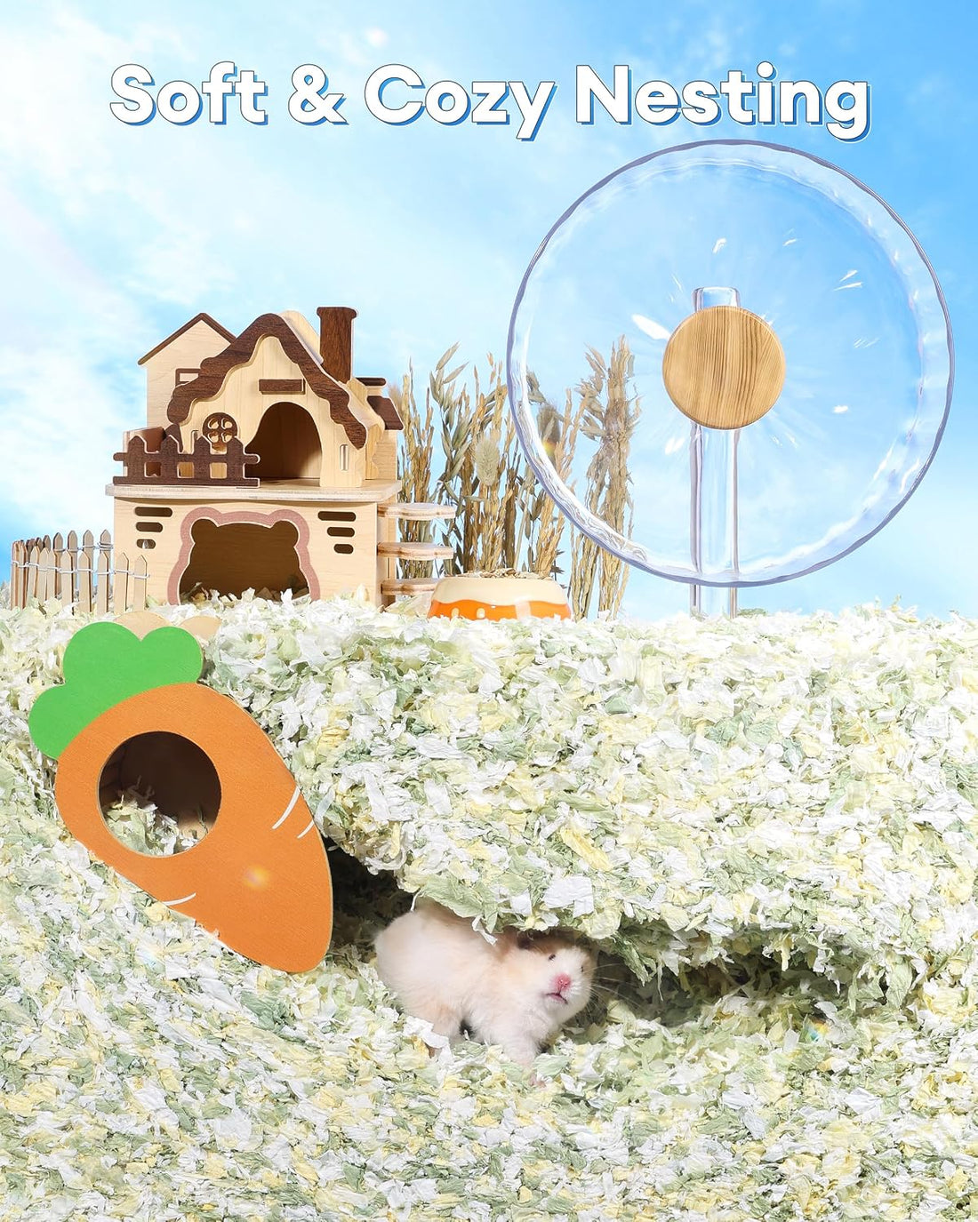 Hamster Paper Bedding 12L Odor Control 99% Dust-Free