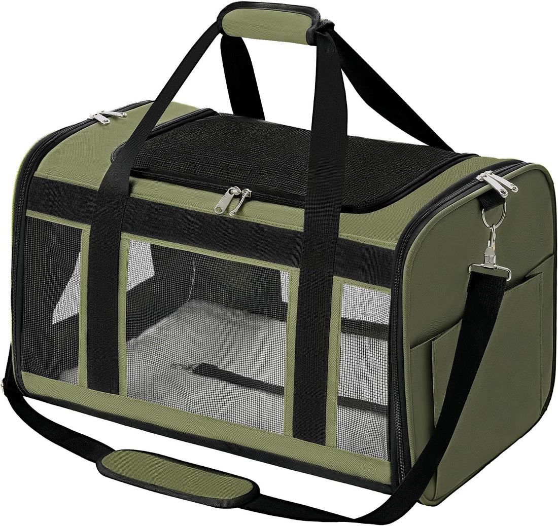 Extra-Large Cat Carrier, Soft-Sided Collapsible Pet Carrier up to 22