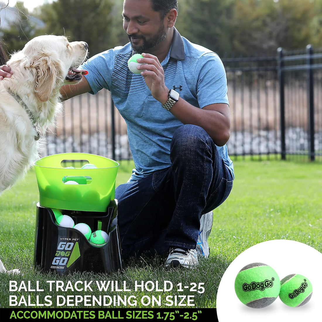 Hyper Pet GoDogGo Automatic Dog Ball Launcher, Includes 5 Balls