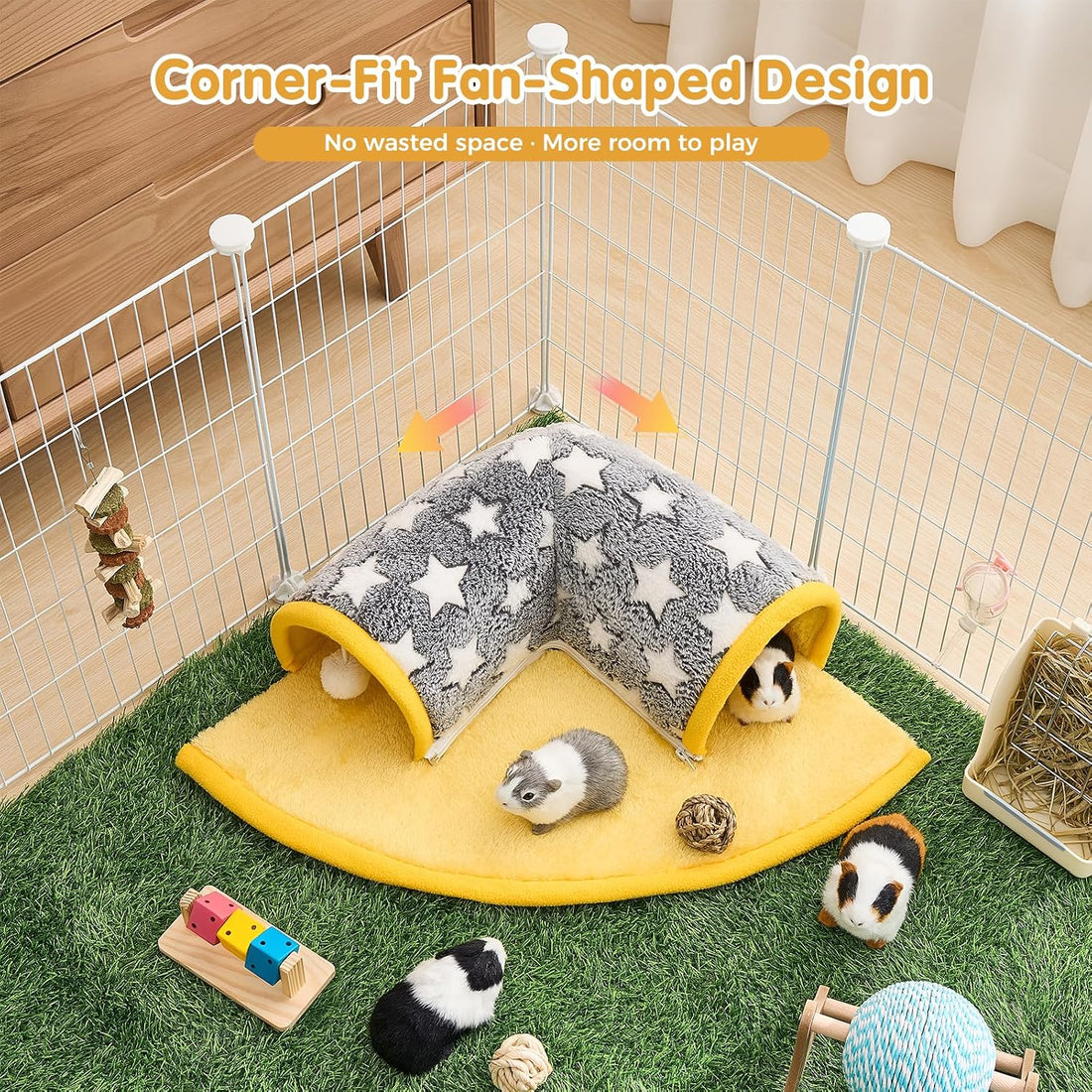 Avont Guinea Pig Tunnel Bed, Washable Hideout for Small Pets