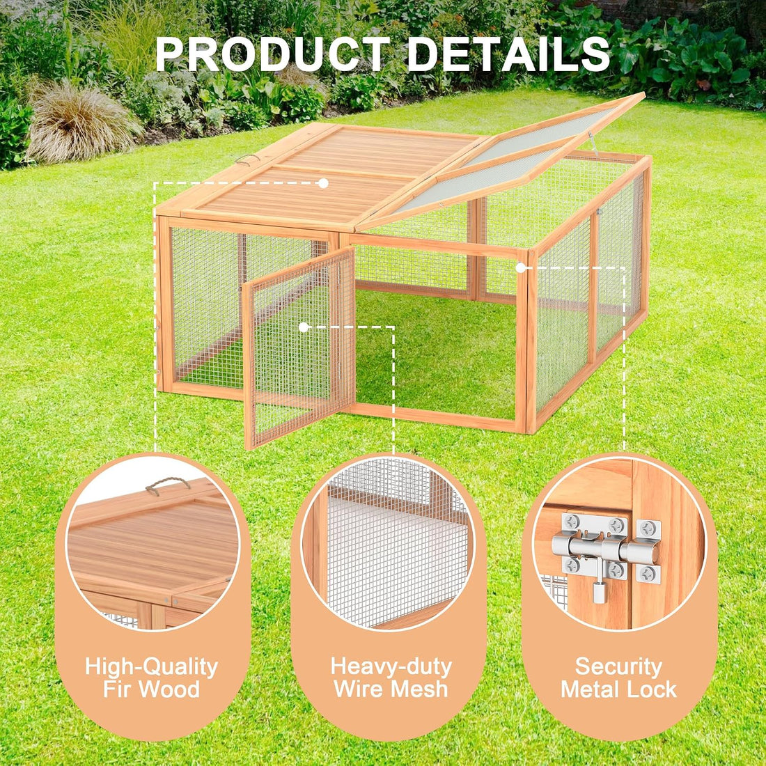 Portable Chicken Coop Run, Folding Rabbit Hutch