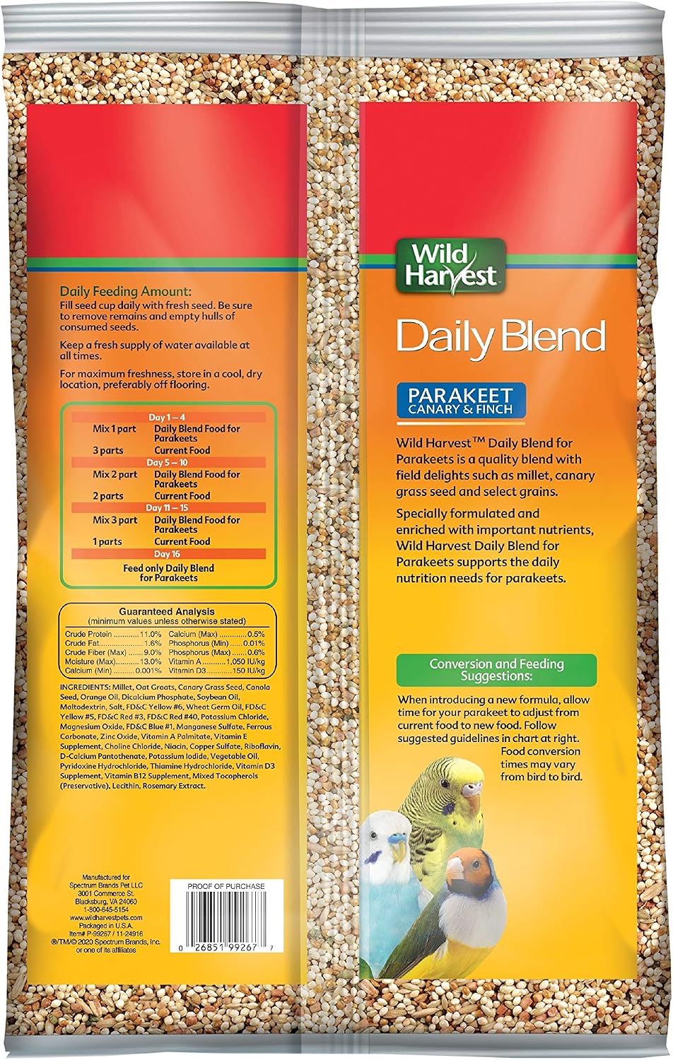 Wild Harvest Daily Blend Nutrition Diet for Parakeet