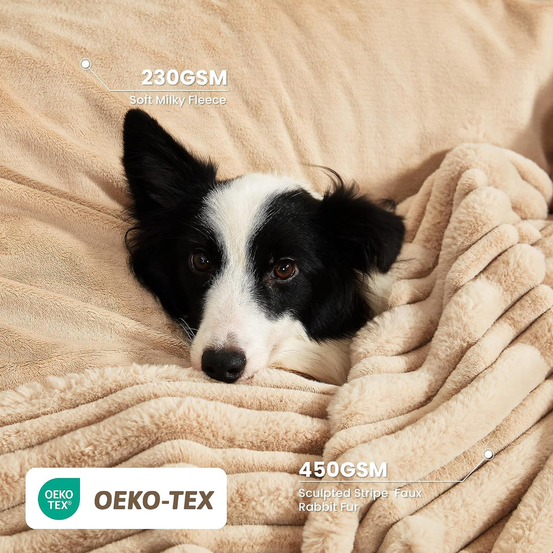 COZY KISS Waterproof Dog Blanket, Faux Fur Throw for Couch, 60"x80"