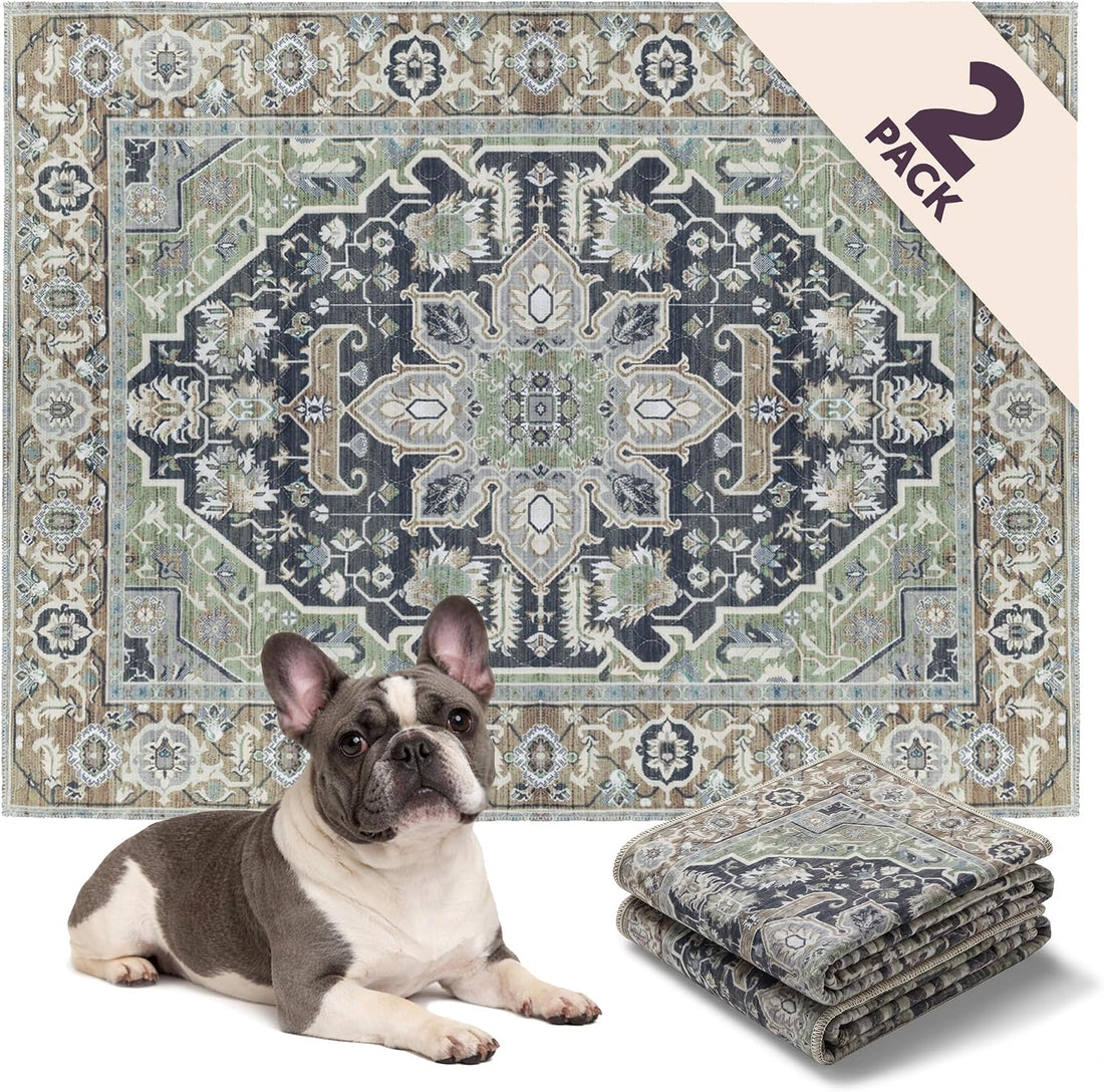 Lovewag Reusable Washable Dog Pee Pads, Sage Forest 36x48, 2 Pack