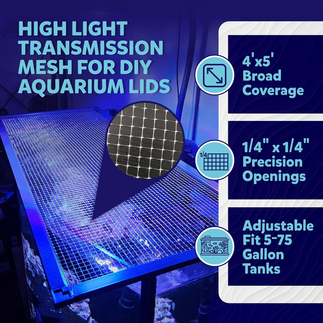 Aquarium Mesh Lid Clear Netting for Top Cover 4x5 ft