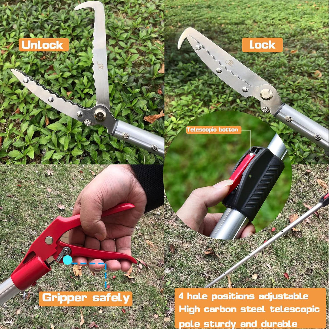 7.3ft Snake Catcher Tongs Grabber Professional Traps Stick Heavy Duty