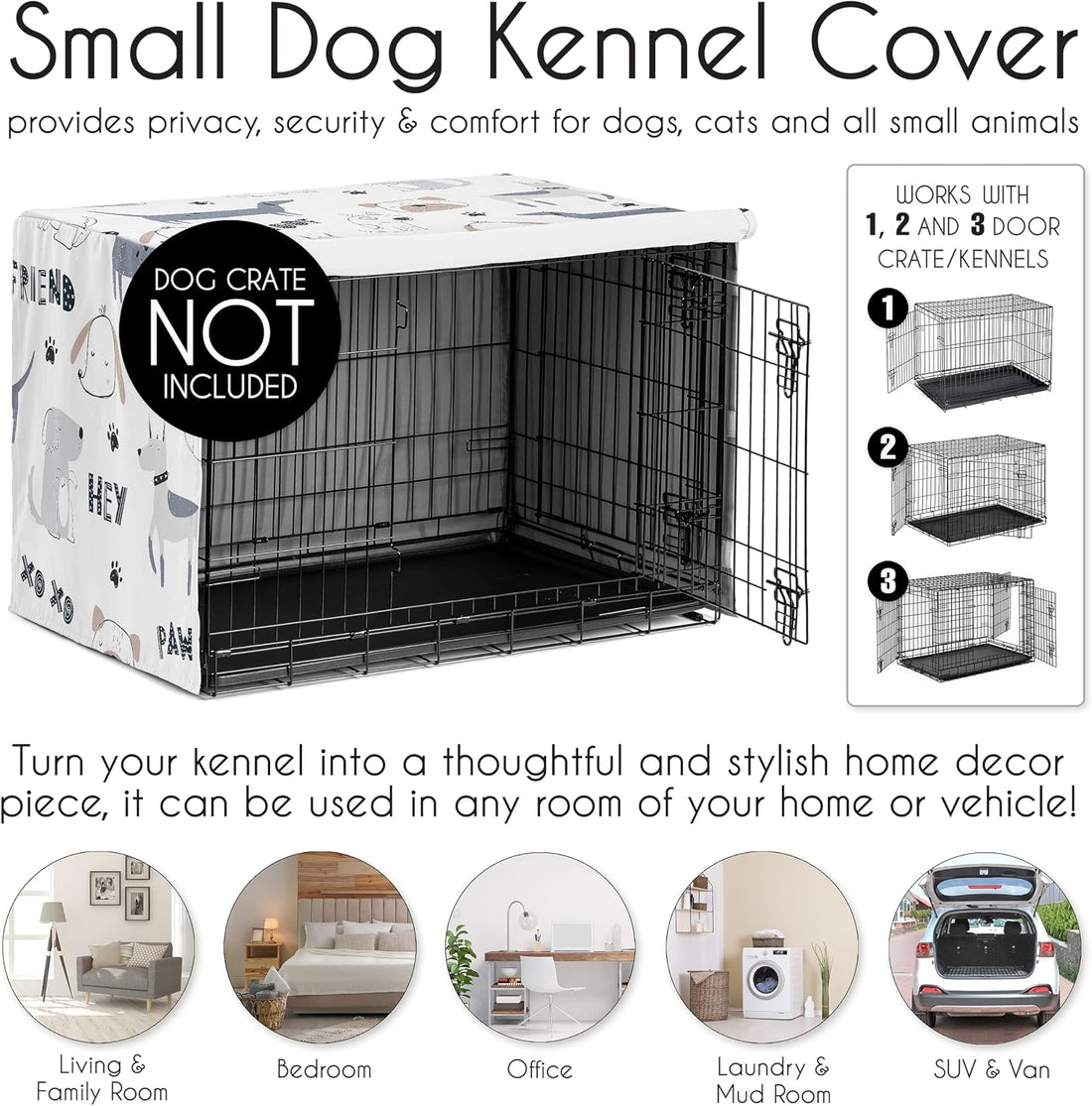 Sweet Jojo Designs 30in. Small/Medium Dog Crate Cover Pet Cage