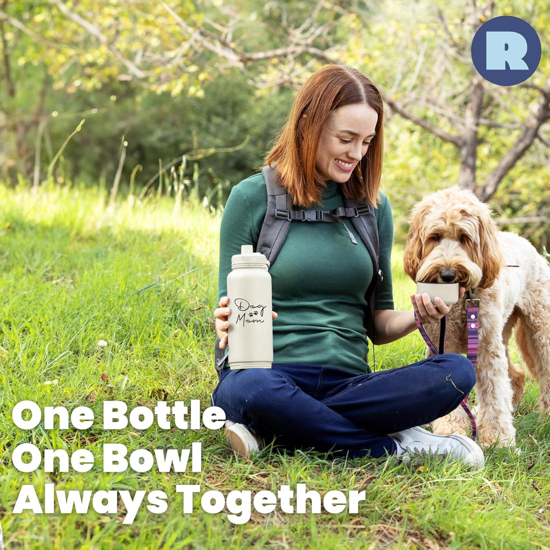 Dog Mom Water Bottle - 32 oz Stainless Steel Double Wall Insulated