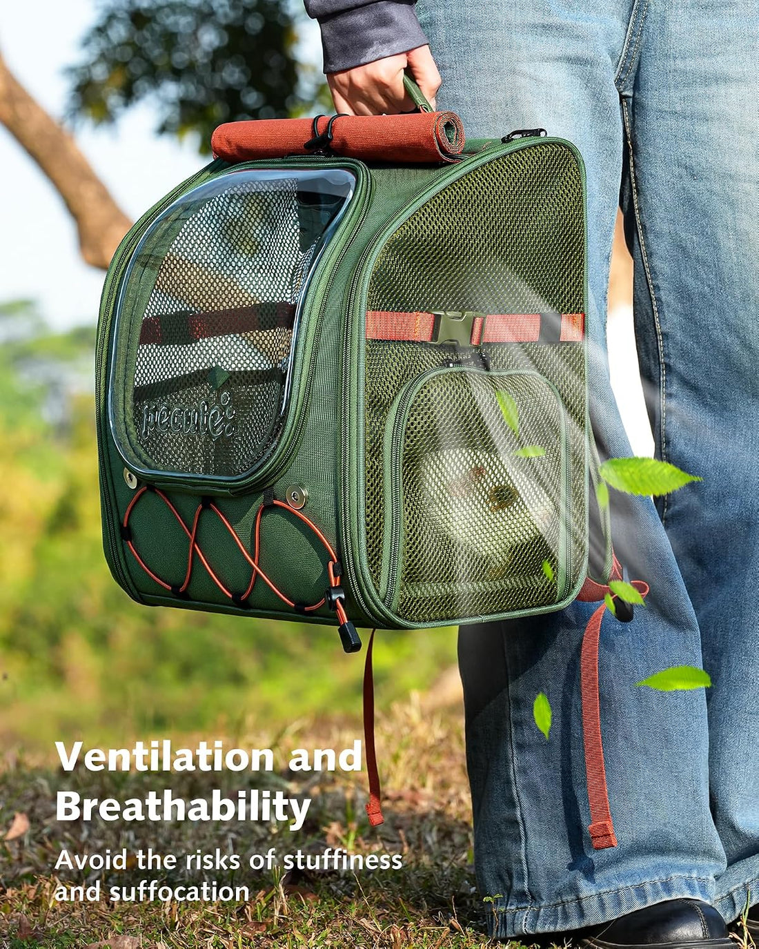 Pecute Small Animal Carrier Guinea Pig Backpack,with Bubble Window