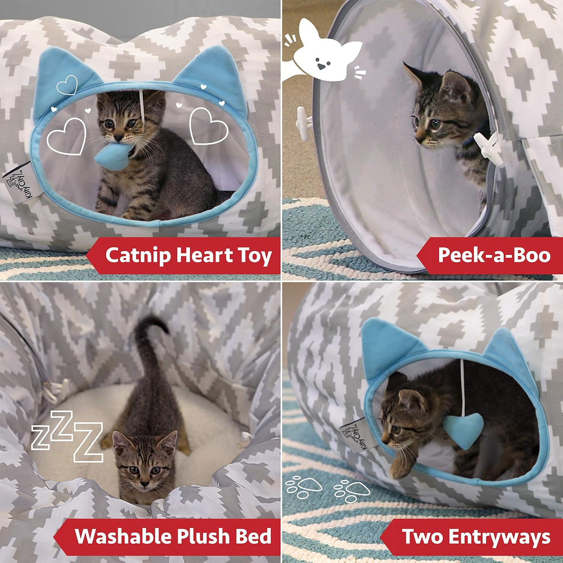 Kitty City Large Cat Tunnel Bed